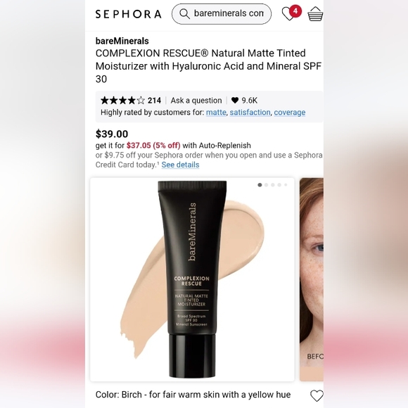 NEW! Bare Mineral Complexion Rescue Natural Matte Tinted Moisturizer, SPF 30 - Picture 11 of 11